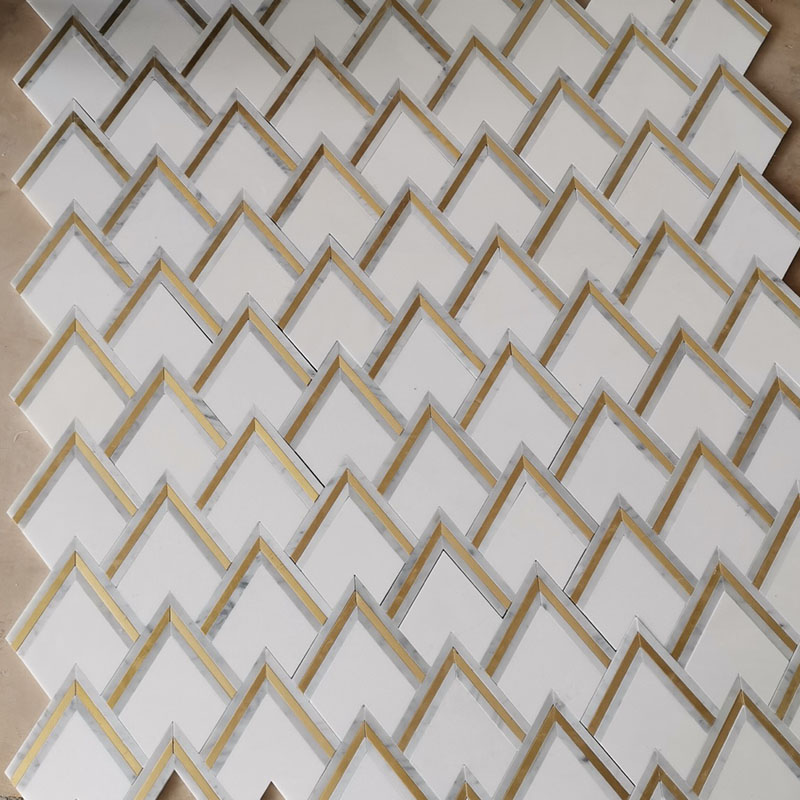 Metal waterjet mosaic tile